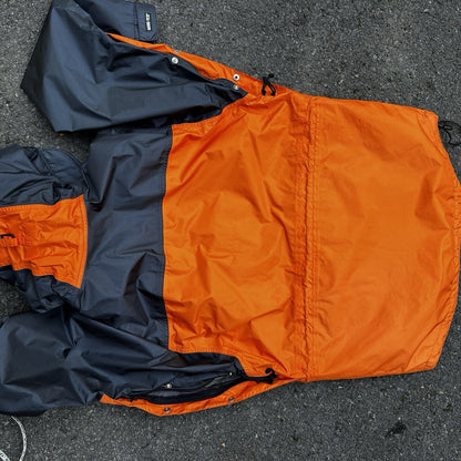REI VTG Gore-Tex Orange GTX Shell Paclite Waterproof Jacket Mens Medium Black