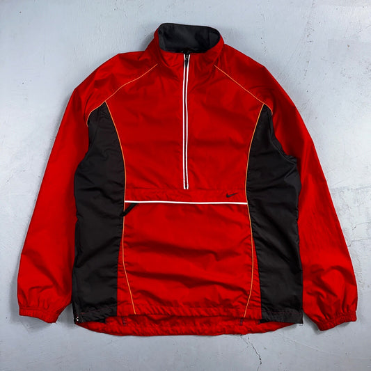 Nike VTG Y2K Windbreaker Track Jacket M Red 3M Basic Simple Football Runner