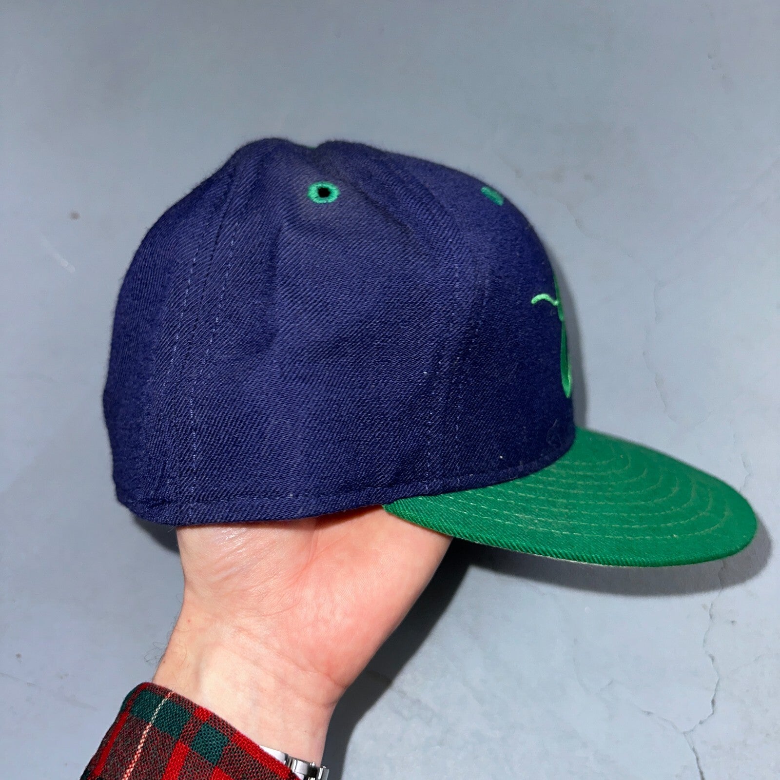 Eugene Emeralds Ems Fitted 7 3/8 Hat Minor League Professional Baseball VTG Wool
