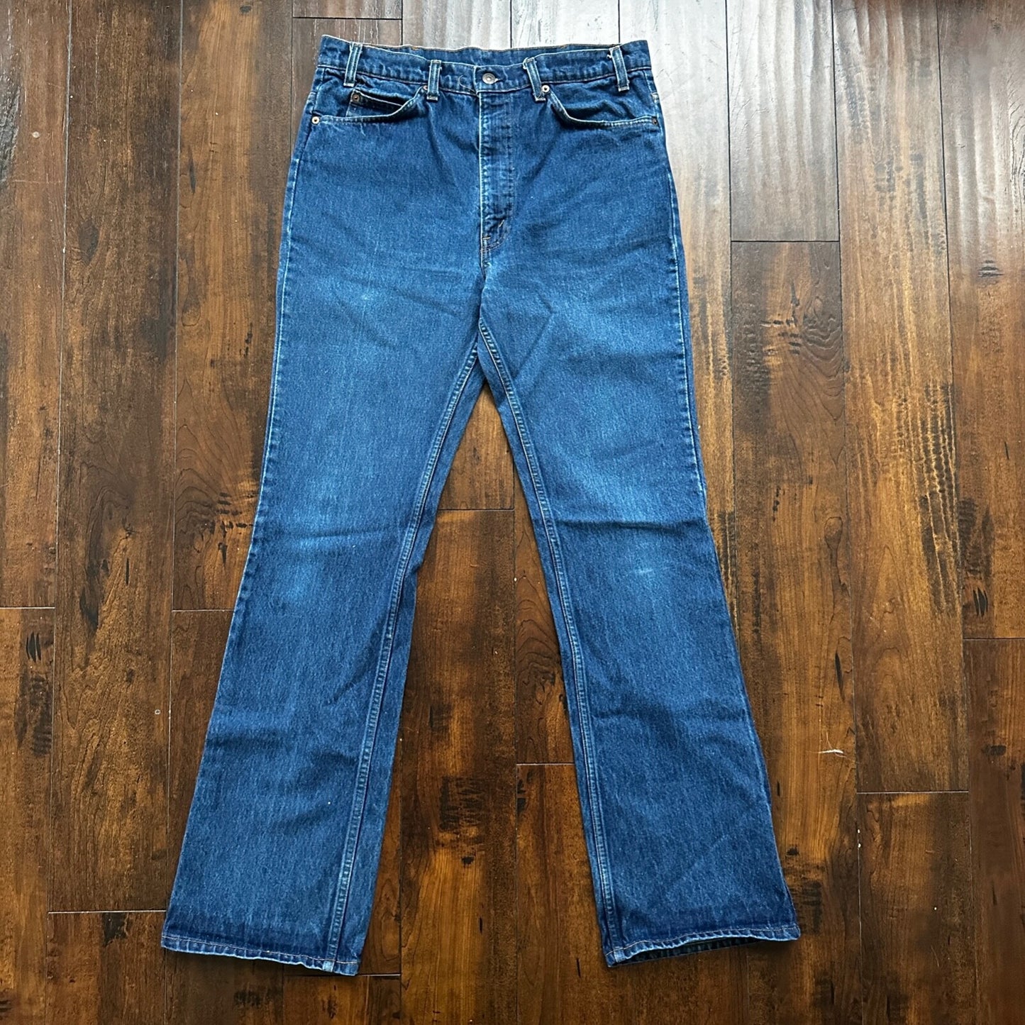 Vintage 80s Levis 646 Boot Flare Orange Tab 36x36 USA Blue Jeans 501 Act 33x34