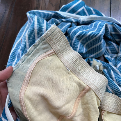 VTG 60s Bodysuit Fits Women's M Built in Bra Blue Striped Swim Rockabilly barbie