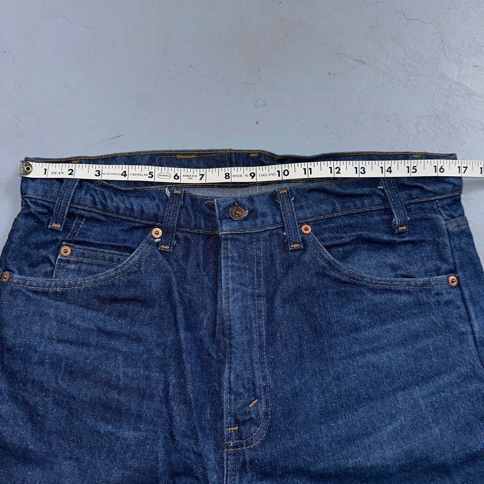 Levis 505 Vintage 80s 20505-0217 Orange Tab Dark 501 Jeans 36x34 USA 1980s