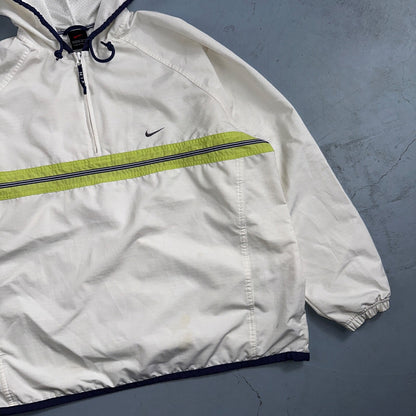 Nike Jacket Vintage Nylon Windbreaker Women’s Quarter Zip Large White 90s