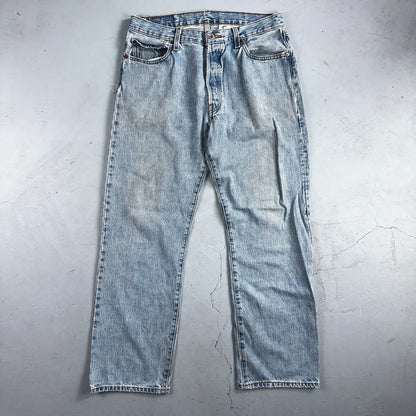 Levis 501 Vintage Y2K 90s XX Straight Leg Jeans Blue Light Wash 35x32 Act 32x29
