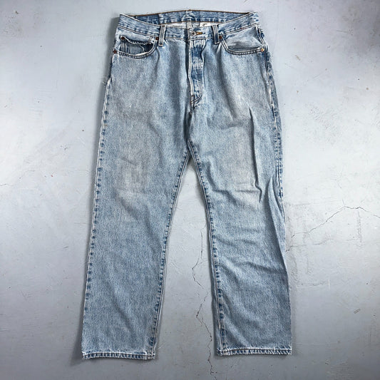 Levis 501 Vintage Y2K 90s XX Straight Leg Jeans Blue Light Wash 35x32 Act 32x29