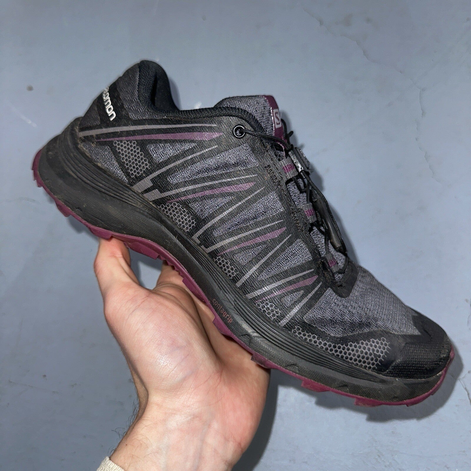 Salomon Ortholite Women's Cross Training Running Shoes - Size 7 Charcoal/Plum