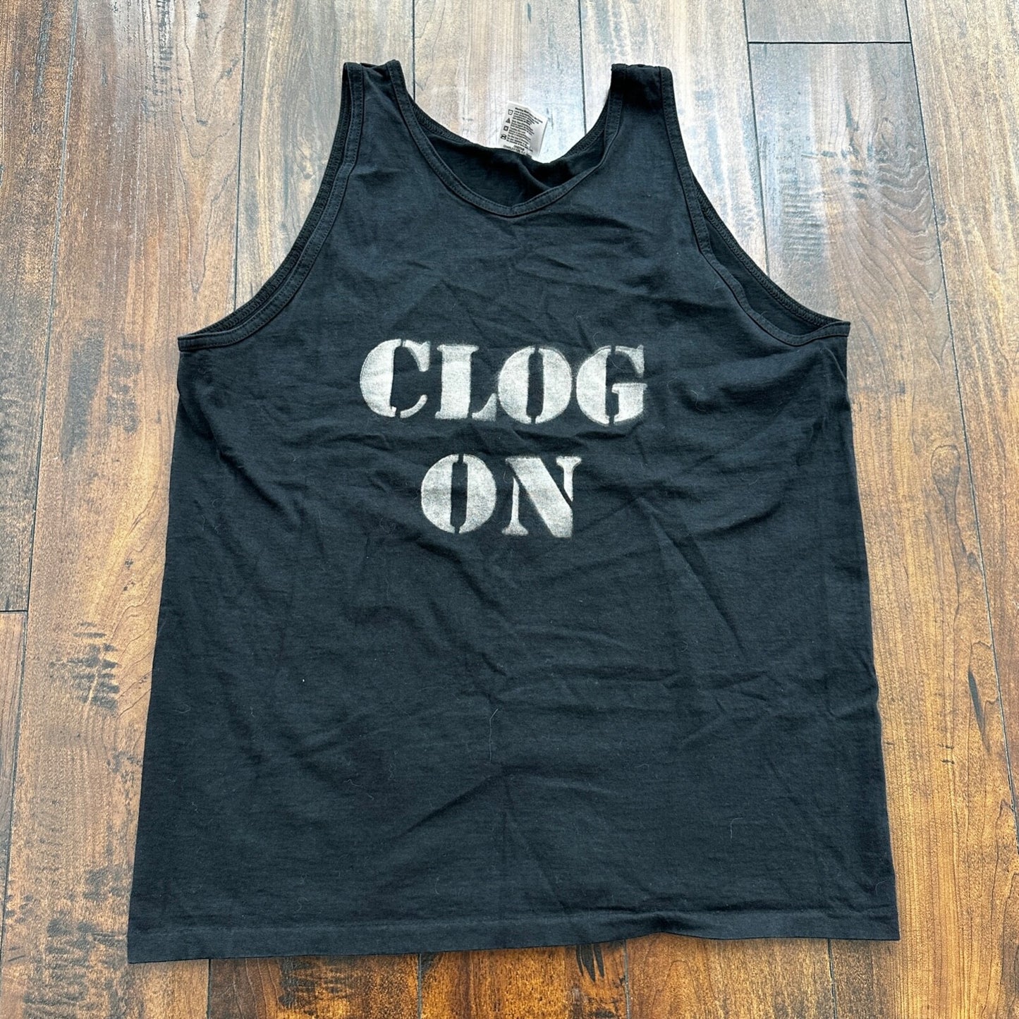 Clog On Gym Oneita Tank Top Vintage T Shirt 90s Sweat Work Hard Cool Single