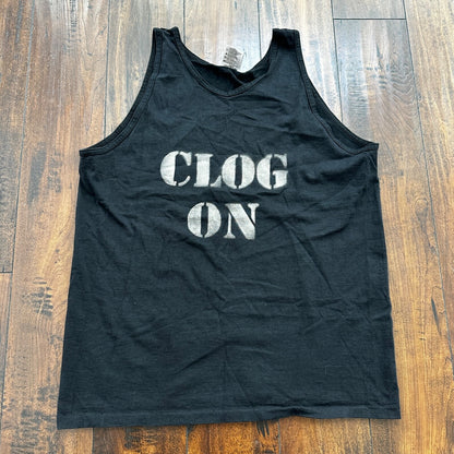 Clog On Gym Oneita Tank Top Vintage T Shirt 90s Sweat Work Hard Cool Single