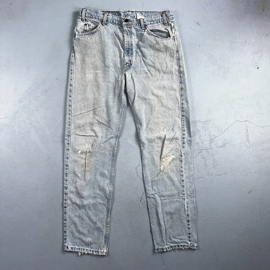 Levis 505 Vintage 90s Orange Tab Jeans 36x32 Thrashed Light Wash 501 Act 33x31