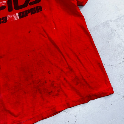 FILA 1983 Open VTG T Shirt USA Tennis Borg 80s Rare Red Graphic Print Sports