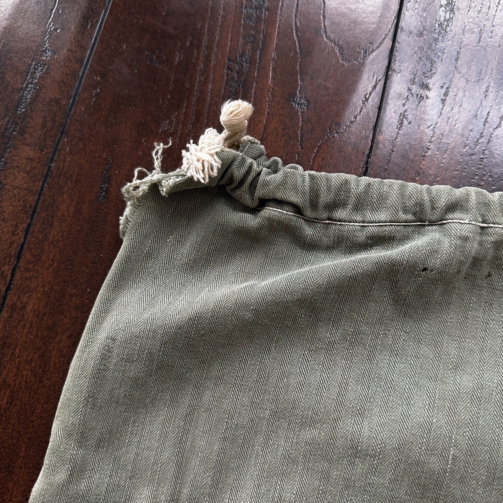 VTG WWII HBT Garment Laundry Bag Military Denim 1940s 40s 50s Stencil