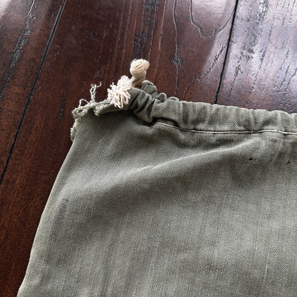VTG WWII HBT Garment Laundry Bag Military Denim 1940s 40s 50s Stencil