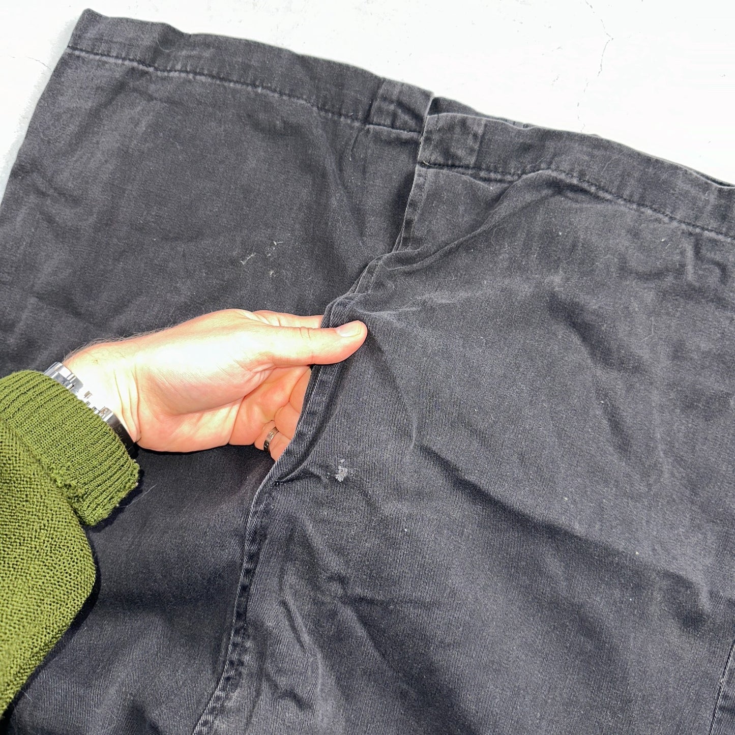 Vintage 90s J Crew Cotton Pencil Skirt 10 Black Front Office Career USA Preppy