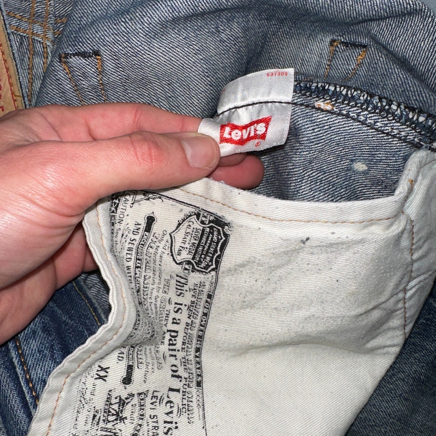 Levis 501 Y2K XX Straight Leg Jeans Blue VTG Med Wash 34x36 Act 34x34