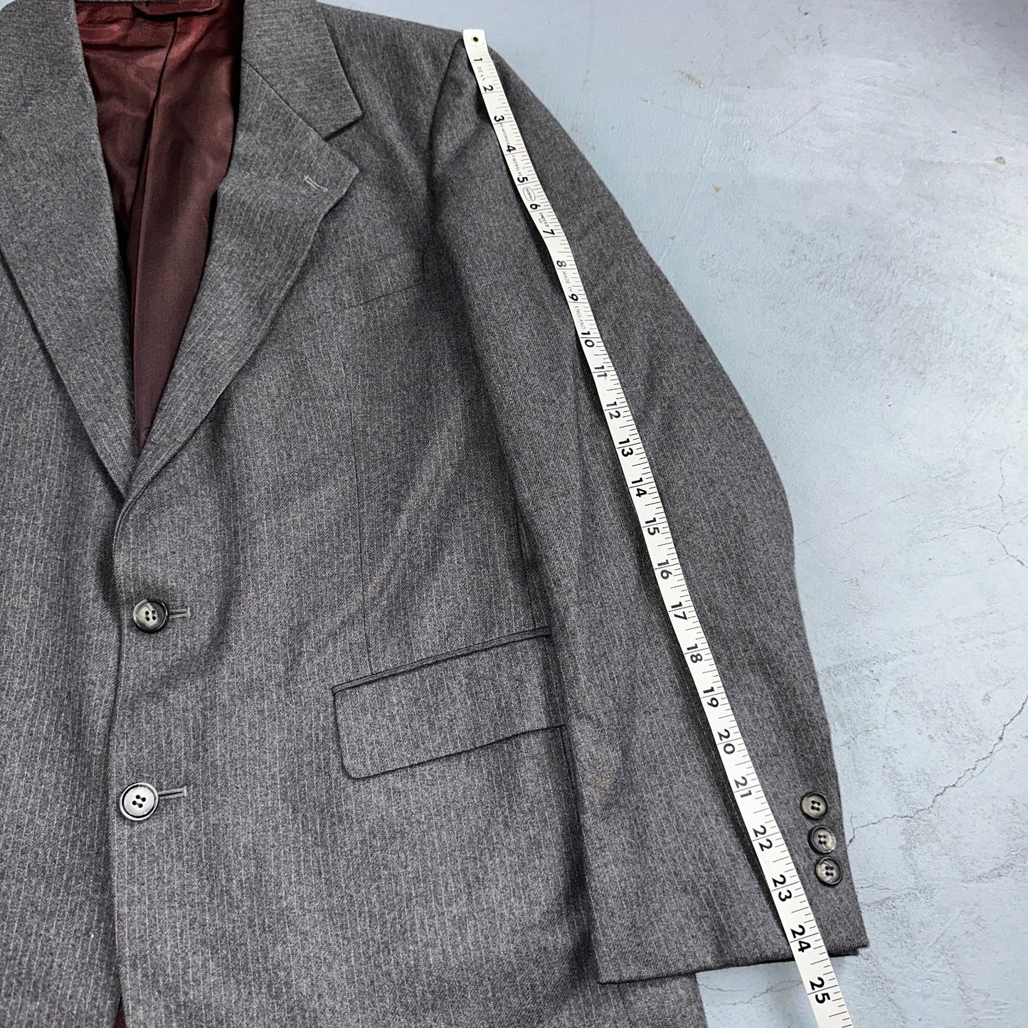 VTG Mens 2 PC Suit 41 Jacket Coat Pants Gray Rockabilly 80s Egon Von Furstenberg