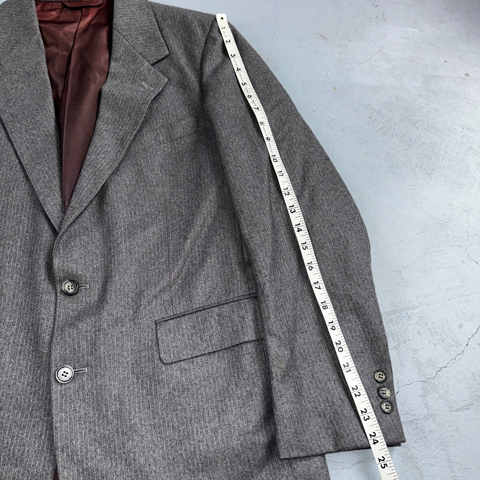 VTG Mens 2 PC Suit 41 Jacket Coat Pants Gray Rockabilly 80s Egon Von Furstenberg