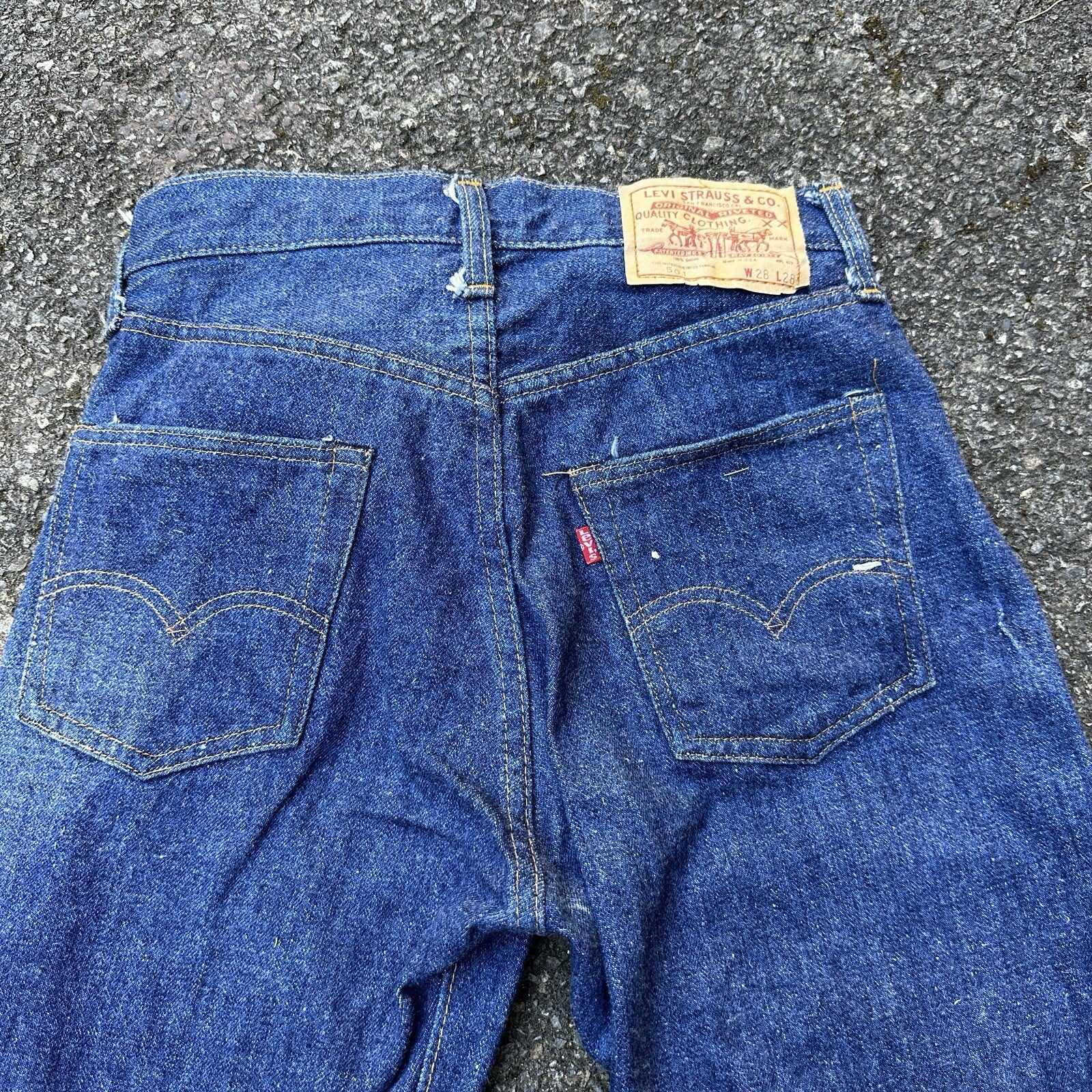 Levis Vintage 70s Redline Single Stitch 501 XX Jeans 66 SS Dark 28x28 Act 26x25