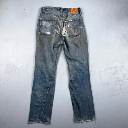 Levis 501 Vintage 70s SS Redline Selvedge USA 66 Jeans Thrashed 31x34 Act 29x30