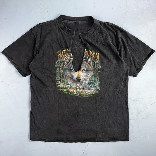 VTG Harley Davidson Shirt Mens XL Wolf Pack Short Sleeve Miami Florida Chopped