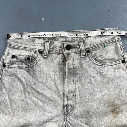 Levis 501 Vintage 80s USA XX Straight Leg Jeans Gray Acid Wash 29x36 Act 28x34