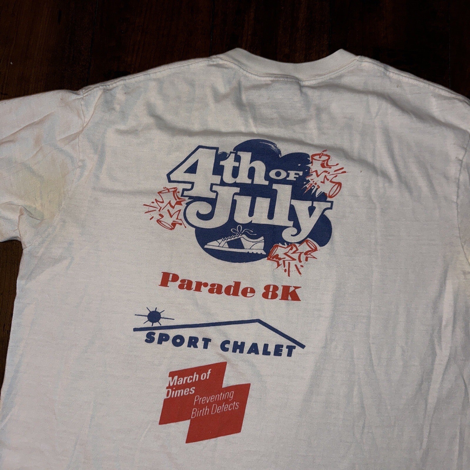 Nike Vintage RARE T Shirt Mens L Blue Tag 80s USA Flag City Series America