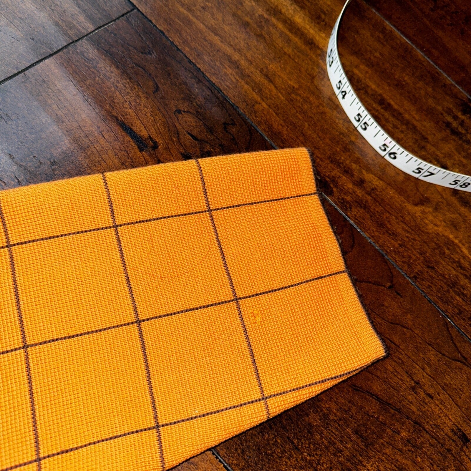 VTG 100% Wool Imperial Long Check Overcoat Womens Orange Rockabilly 1960s 70s