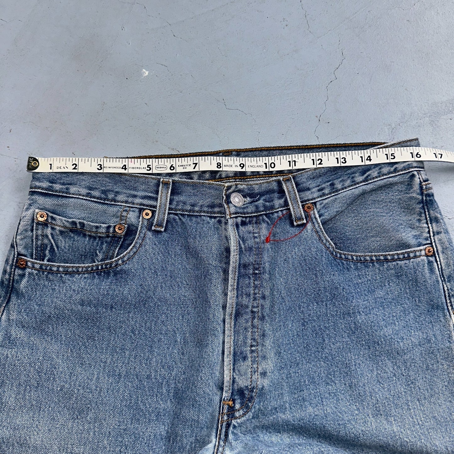 Levis 501 Vintage Y2K 90s XX Straight Leg Jeans Blue Light Wash 33x30 Act 32x29