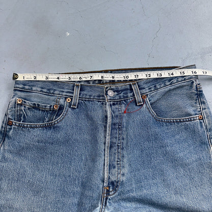 Levis 501 Vintage Y2K 90s XX Straight Leg Jeans Blue Light Wash 33x30 Act 32x29