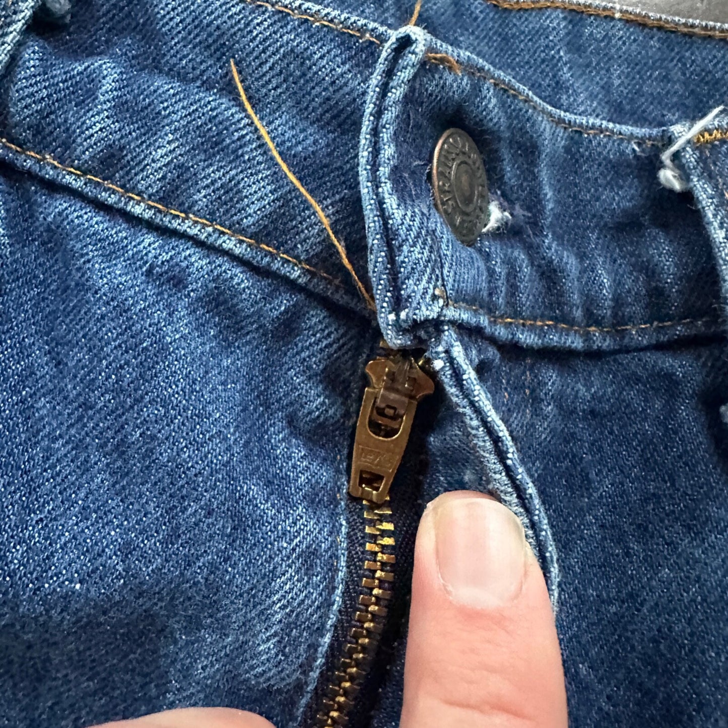 Vintage 80s Levis 646 Boot Flare Orange Tab 36x36 USA Blue Jeans 501 Act 33x34