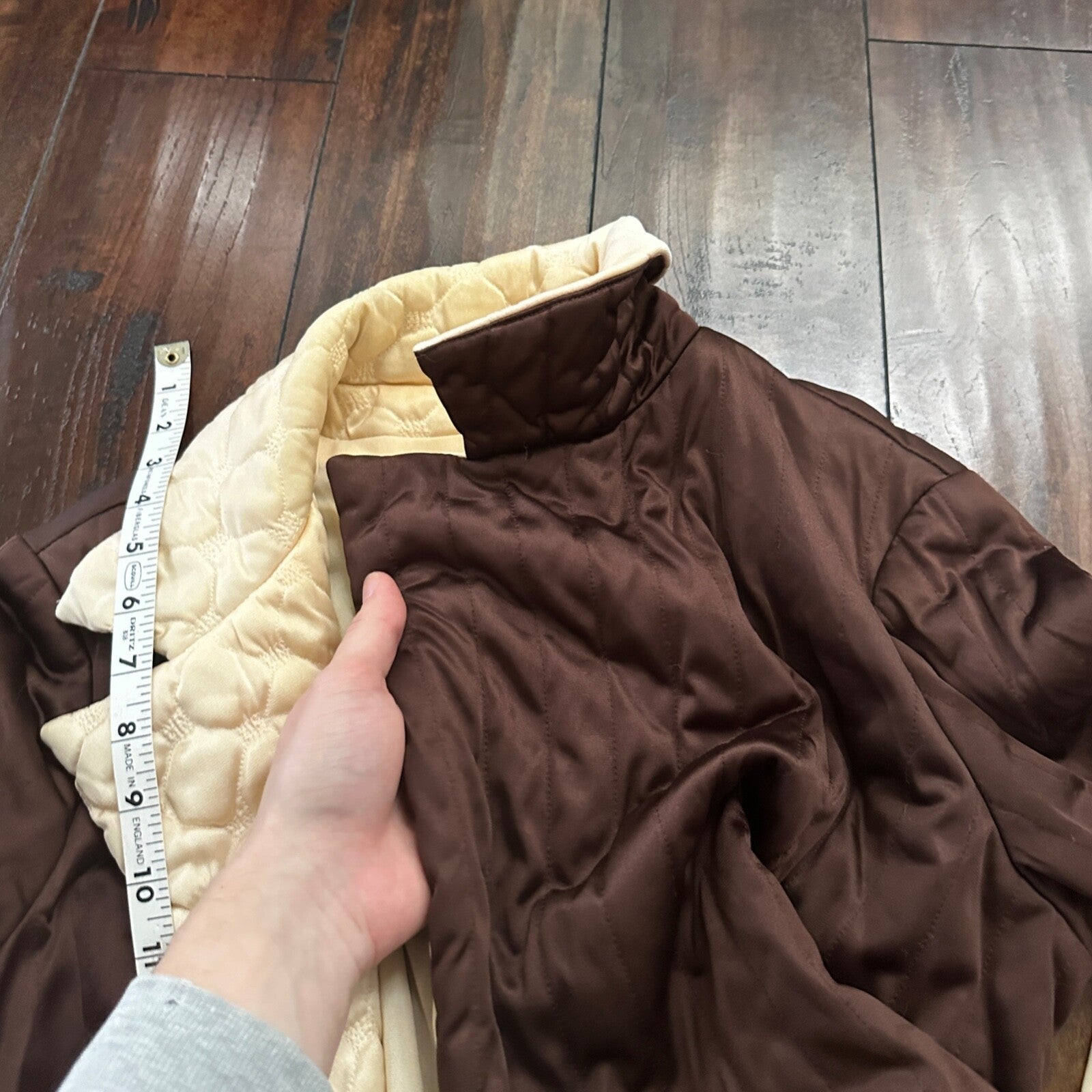 VTG Mod Brown VANITY FAIR Wrap NYLON Peignoir Robe Nightgown Gown