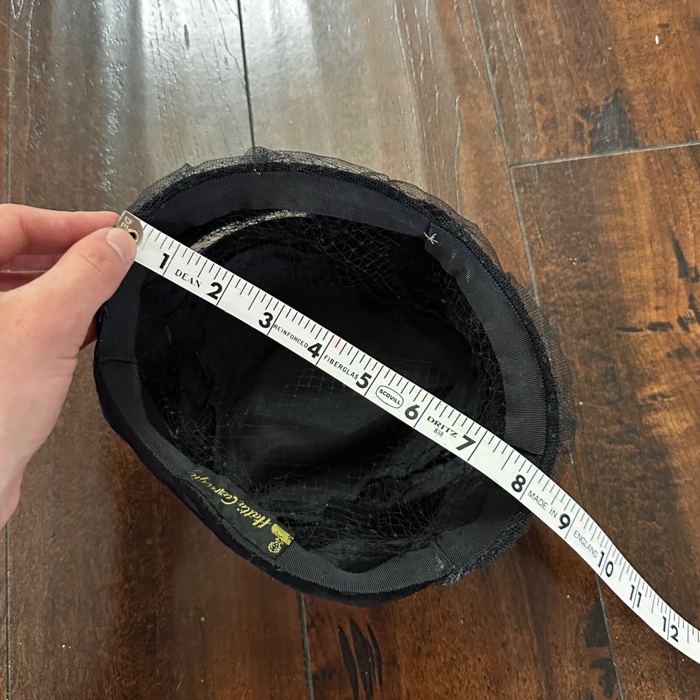 Vintage Hattie Carnegie Hat Black Silk Velvet Leaves 1930s 30s 40s 50s Small Cap