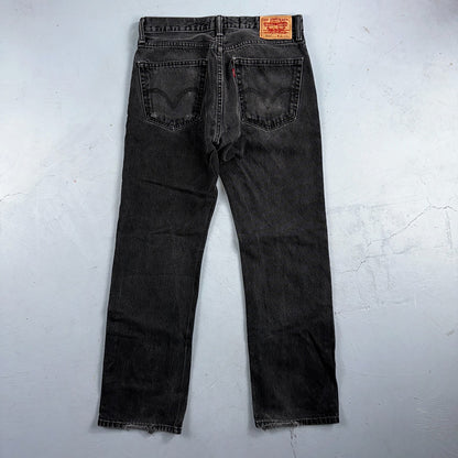 Levis 505 Vintage Y2K Straight Leg XX 2000s Jeans 32x30 Black Light Wash 31x29