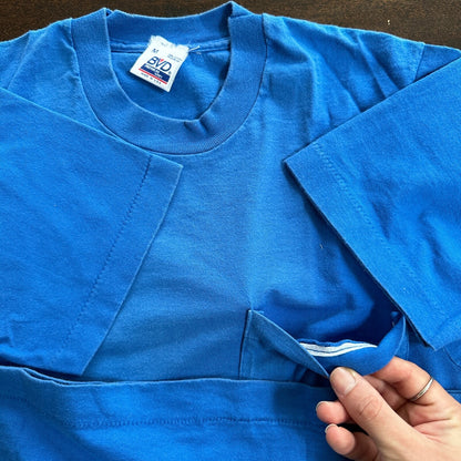 BVD Blank Blue Vintage T Shirt Salem Oregon Weeknd Sams Turtle Pocket Selvedge