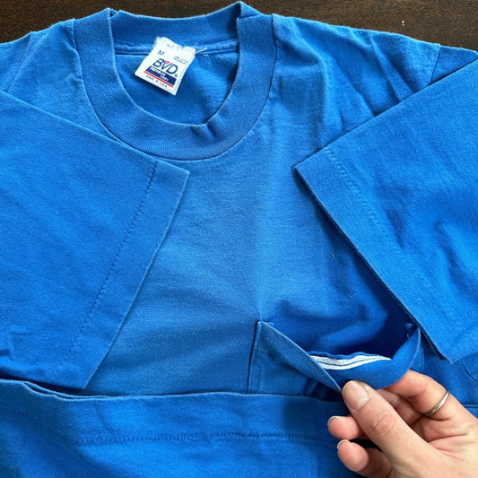 BVD Blank Blue Vintage T Shirt Salem Oregon Weeknd Sams Turtle Pocket Selvedge