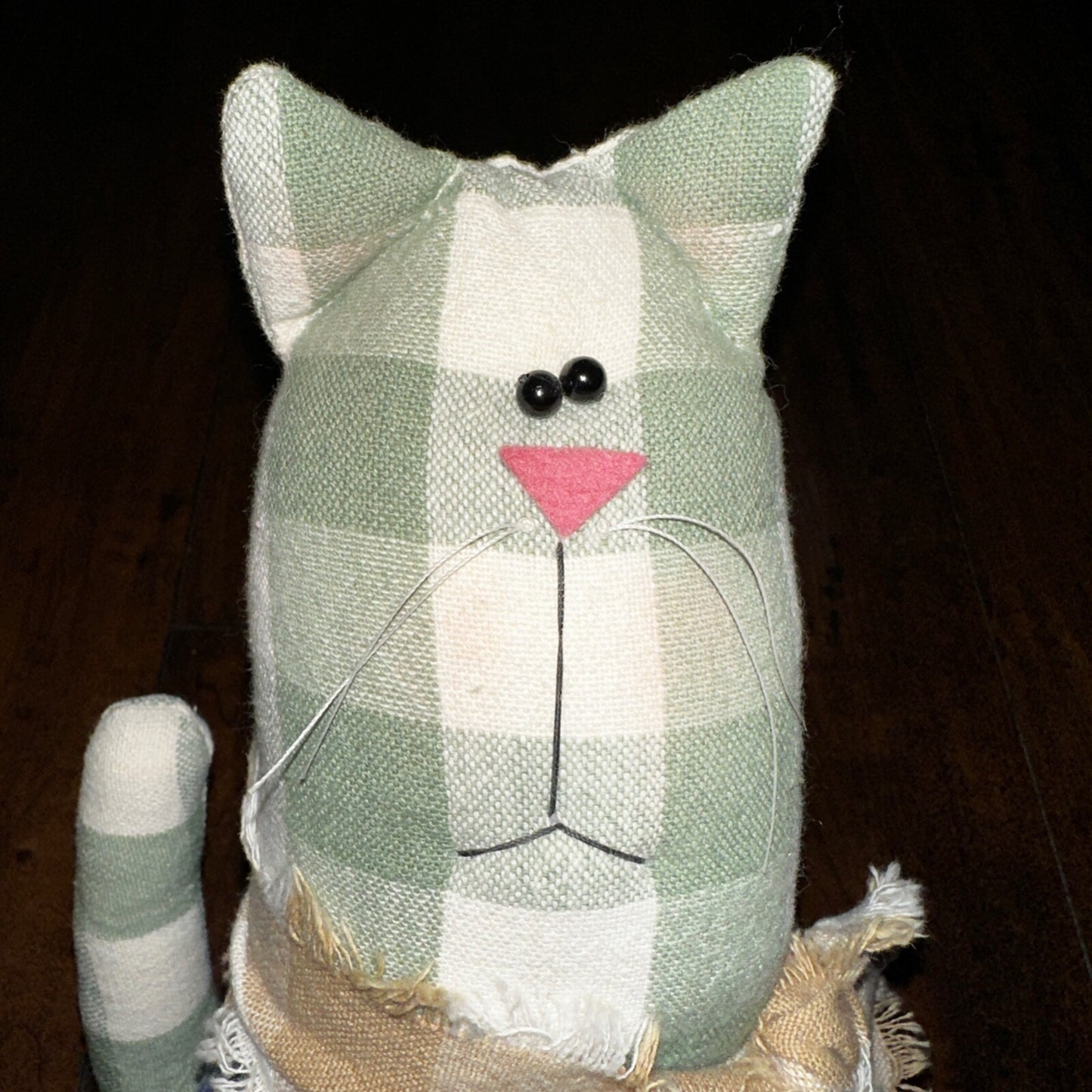 VTG Levis Plush Stuffed Animal Handmade USA Orange Tab Halloween Cat Decor