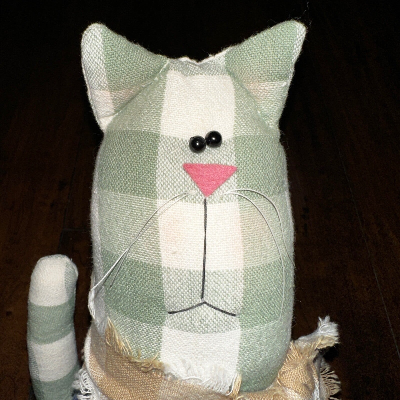 VTG Levis Plush Stuffed Animal Handmade USA Orange Tab Halloween Cat Decor