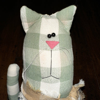 VTG Levis Plush Stuffed Animal Handmade USA Orange Tab Halloween Cat Decor