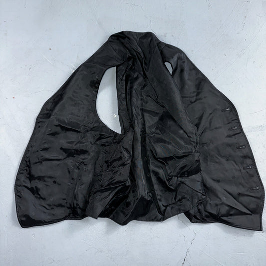 Vintage Buckle Back Vest Mens Black Waistcoat Size S 1940s 1950s 1960s Antique