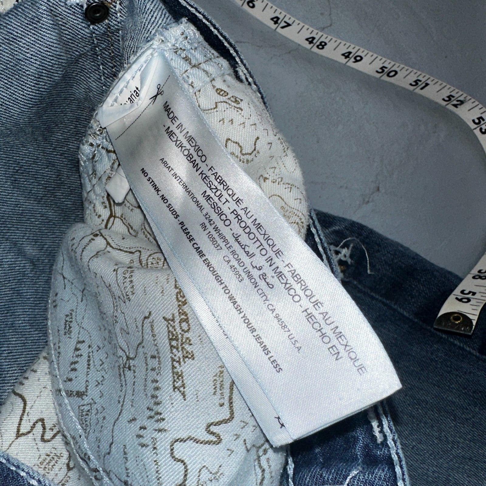 Ariat Jeans Mens 30 X 34 Blue Denim Rebar M4 Relaxed Boot Cut Workwear Country