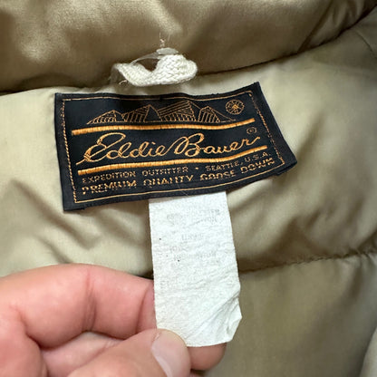 Vintage 1970s 1980s Eddie Bauer Goose Down Puffer Parka Jacket Tan Men's L 70s