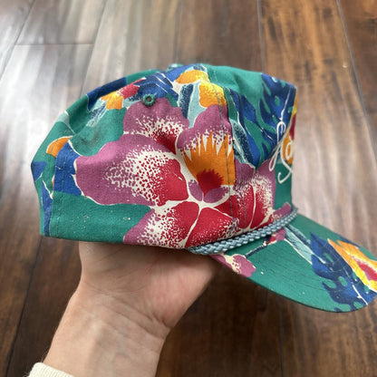 Hawaii Floral Vintage Hat Cap Snapback Music 90s 80s Used Nissan Rare Summer