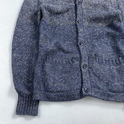 Levis Women's M Woolmark Blend Knit Blue Long Sleeve Button Up Sweater VTG