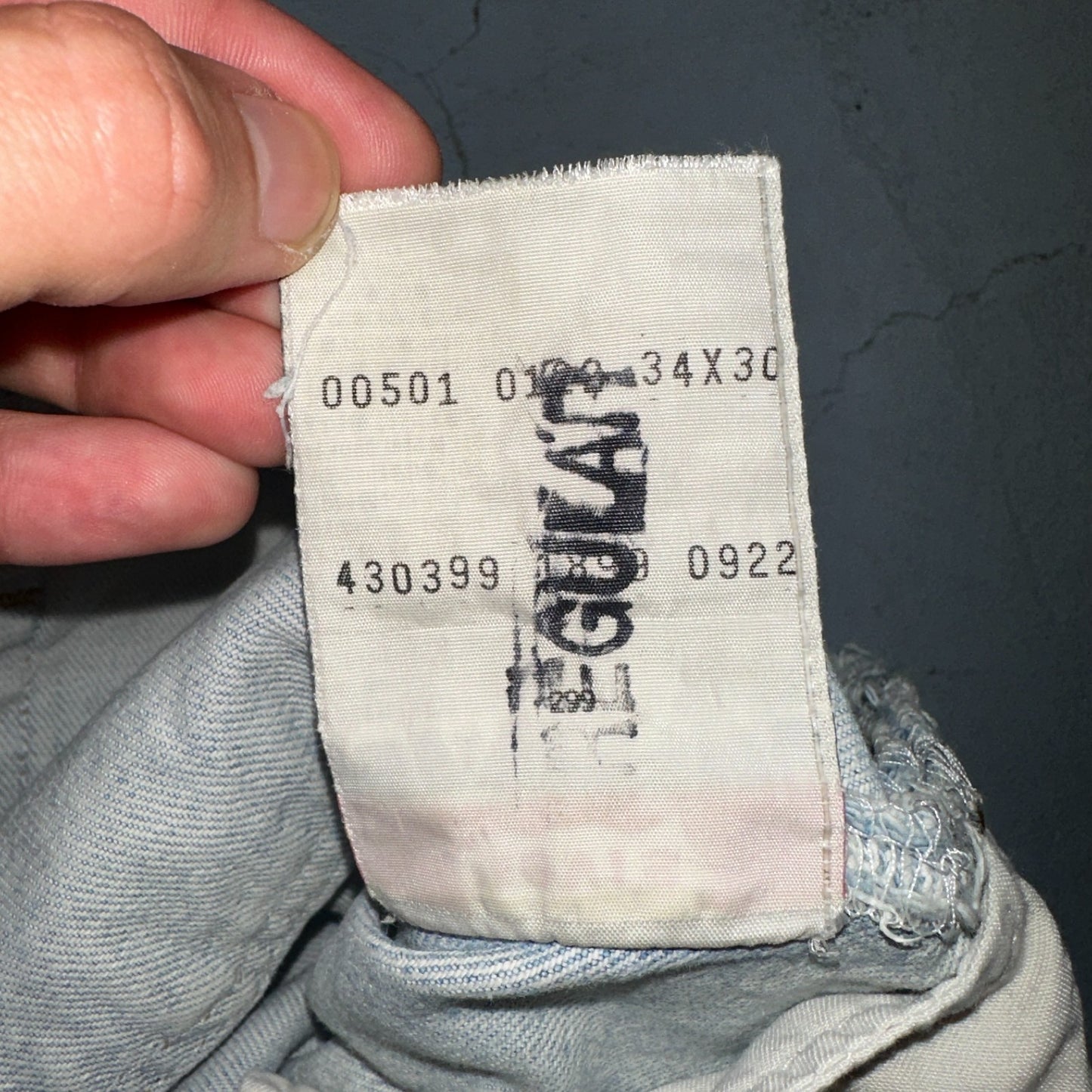 Levis 501 Vintage 90s Mexico Straight Leg Jeans Blue Light Wash 34x30 Act 31x29