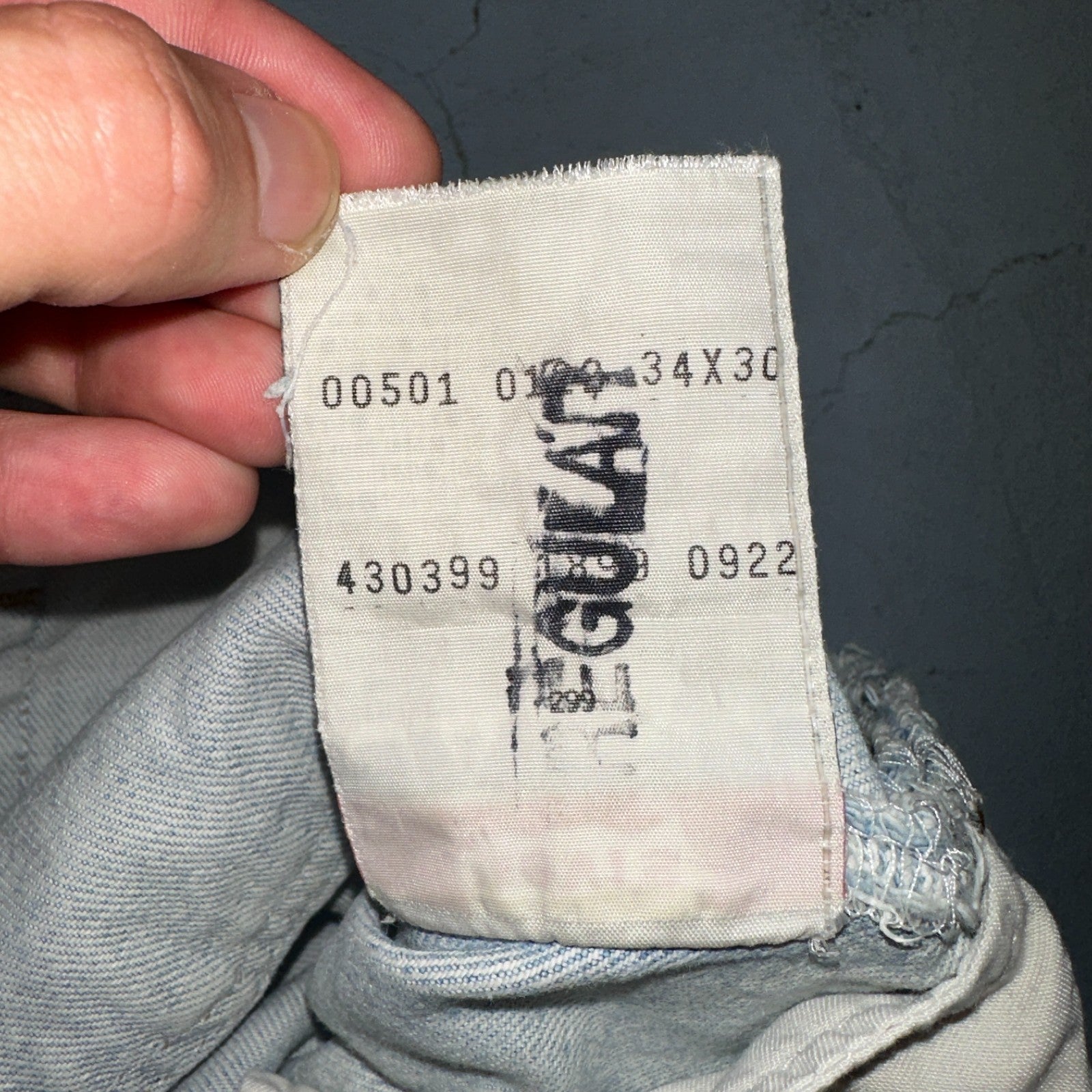 Levis 501 Vintage 90s Mexico Straight Leg Jeans Blue Light Wash 34x30 Act 31x29