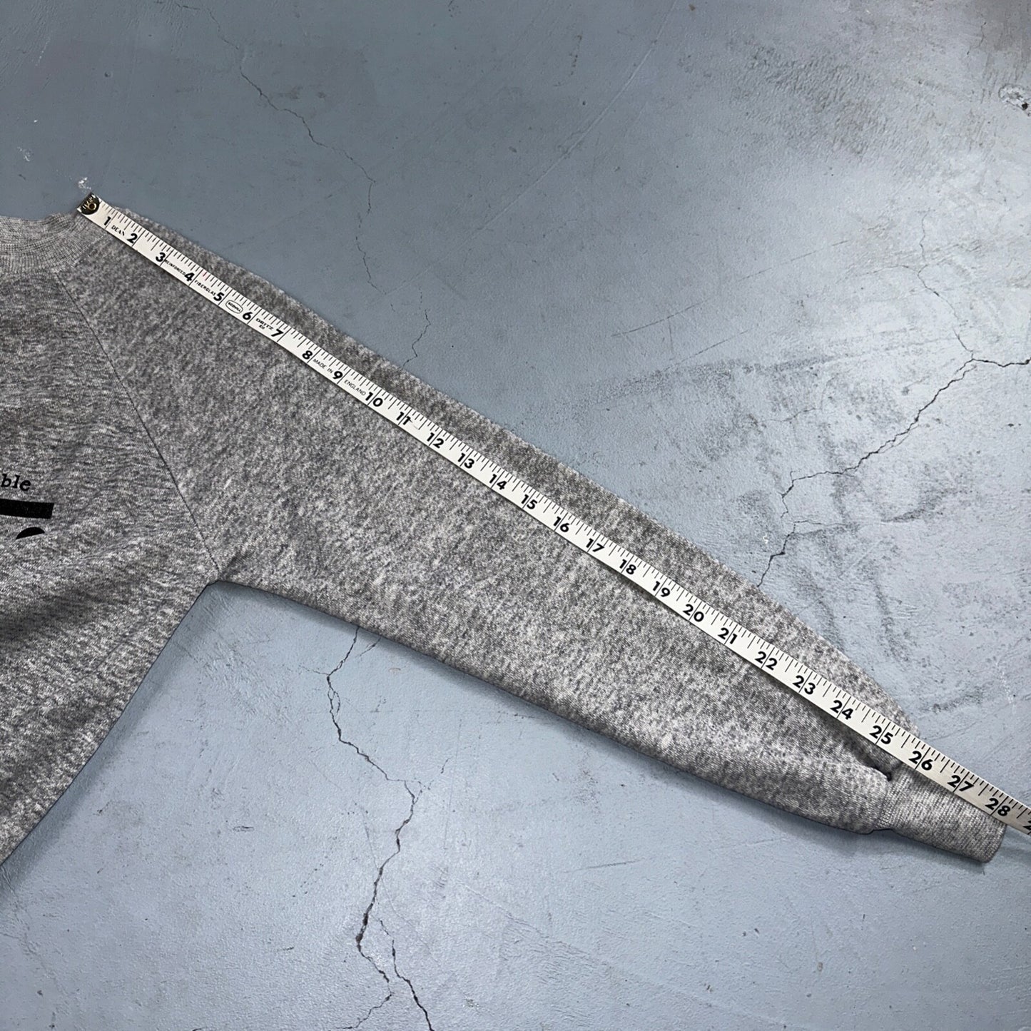 No Frills Sweat Sweatshirt 80s VTG Crewneck Gym Gray Barcode Raglan Jumper 1980s