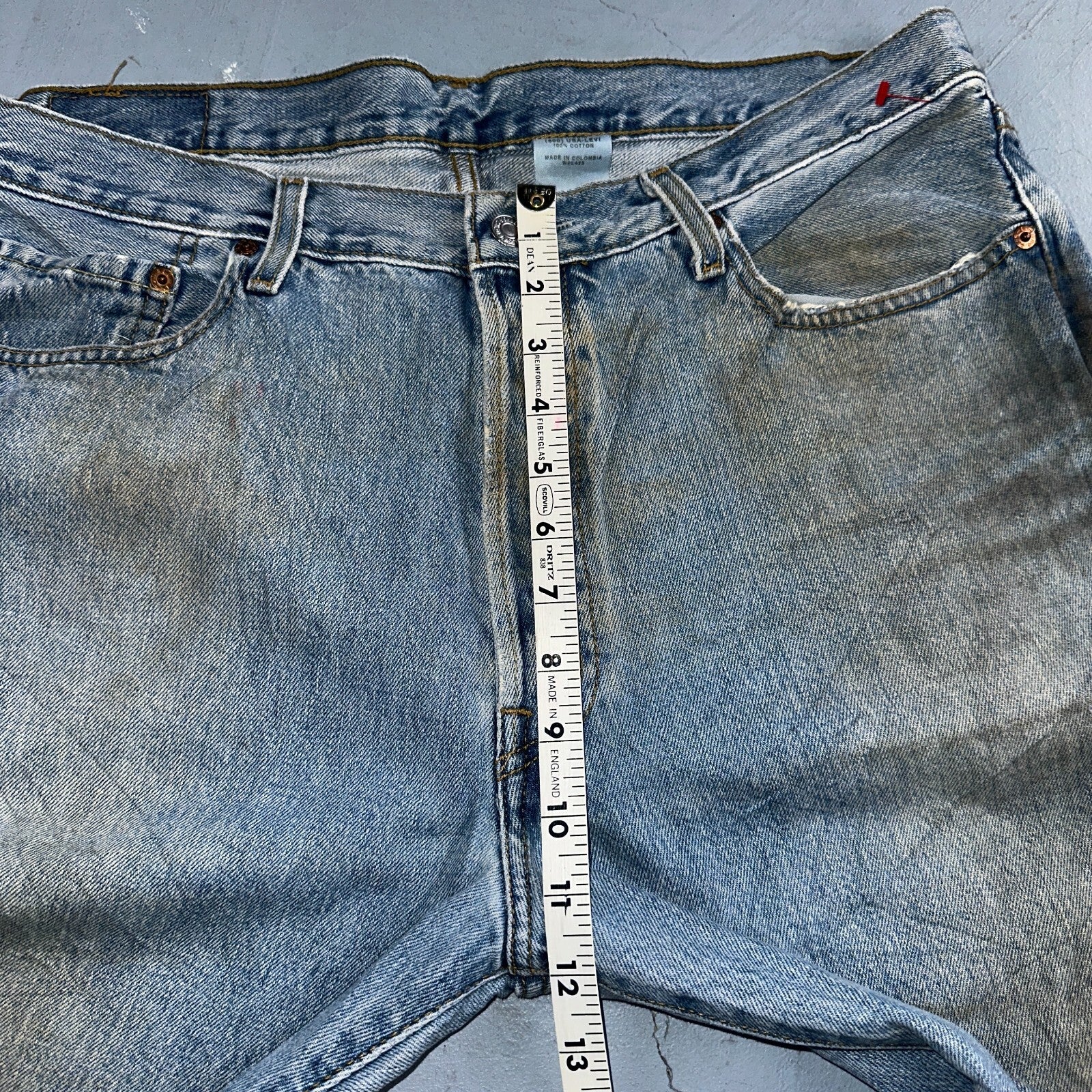 Levis 501 Vintage Y2K XX Straight Leg Jeans 90s Blue Light Wash 36x30 Act 35x29