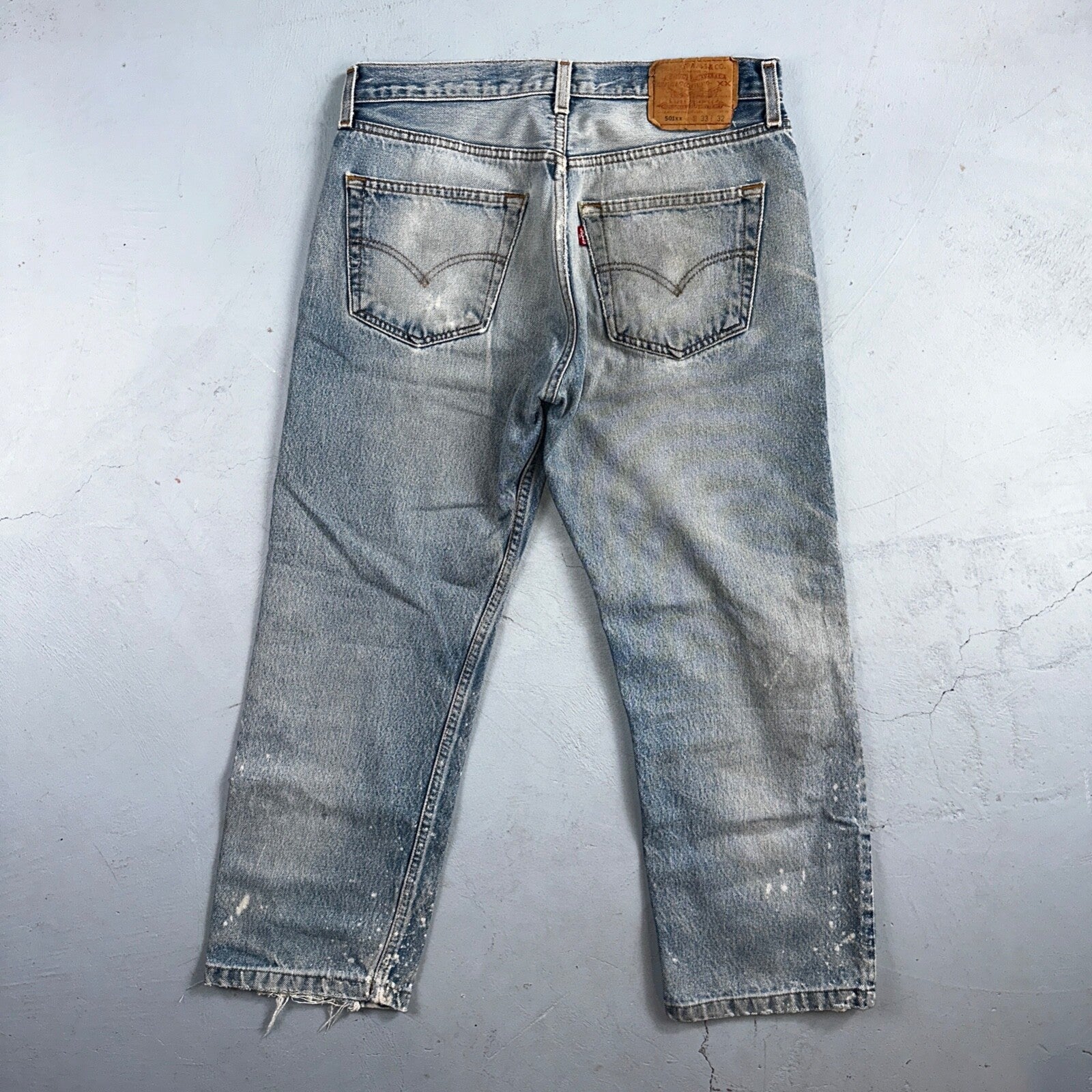 Levis 501 Vintage 90s XX Straight Leg Jeans Blue Light Wash 33x32 Act 31x24