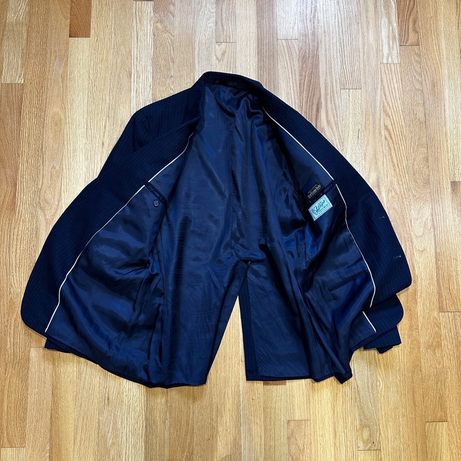 1960s 1970s Navy USA Sport Jacket VTG Mens Suit 46 Rockabilly Stripe Plaid