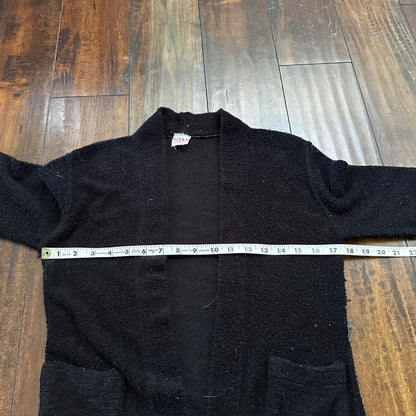 Vintage 60's Full Fashioned Acrylic Knit Cardigan Sweater Black Woman Size Small