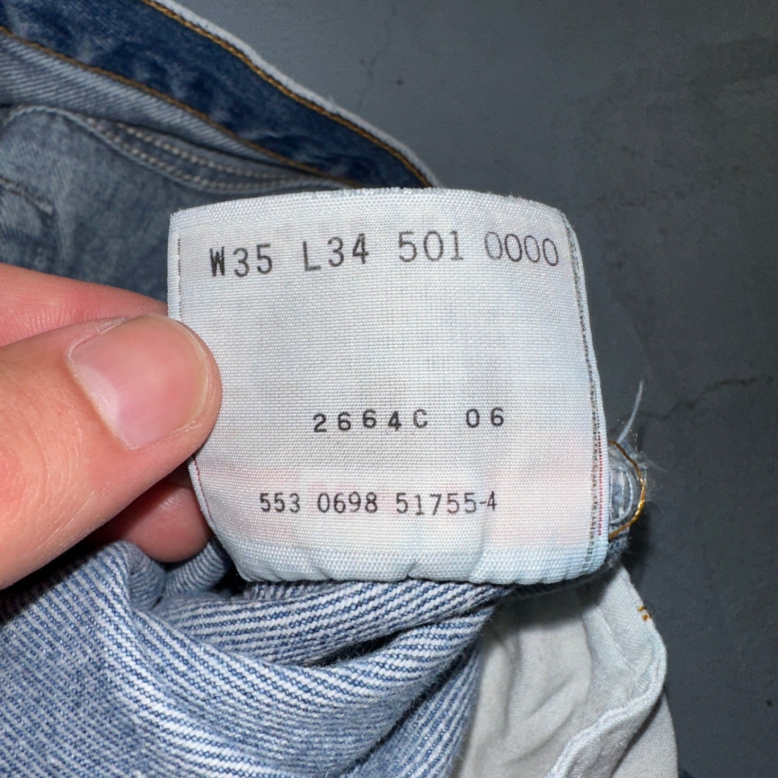 Levis 501 Vintage 90s USA XX Straight Leg Jeans Blue Light Wash 35x34 Act 32x30